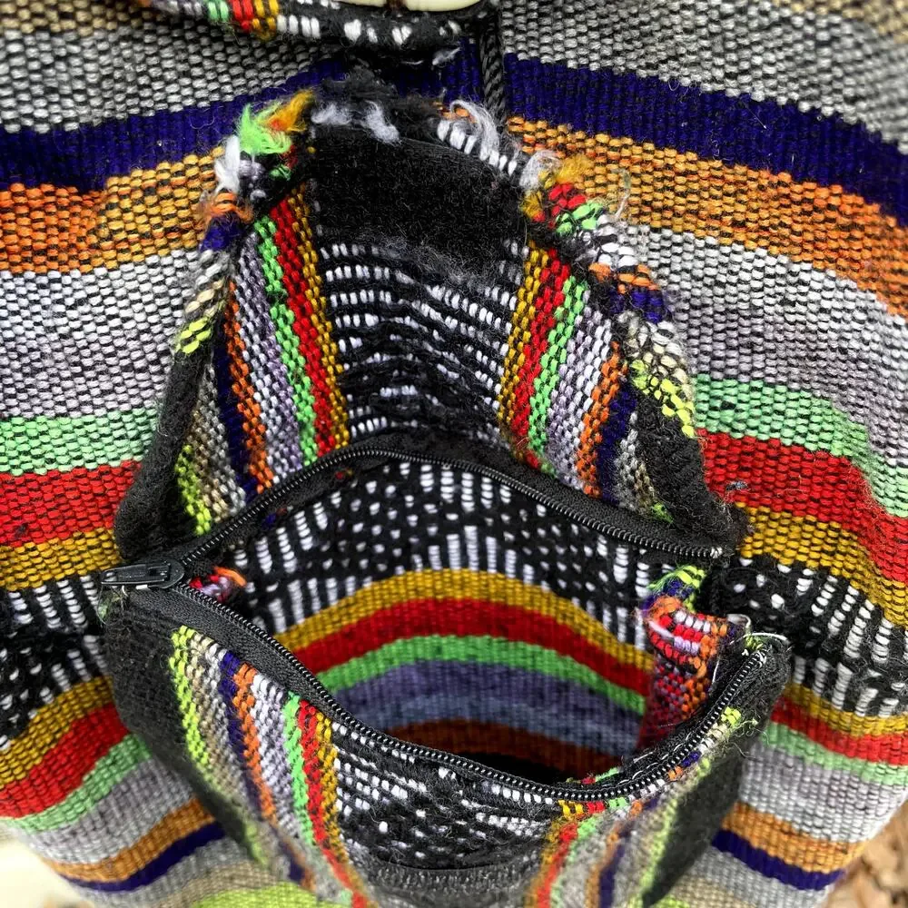 Rugerio's Mexico Colorful Woven Backpack Knapsack